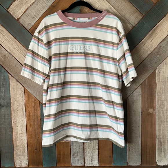 Like-new! Multi-color medium Guess short sleeve tee.